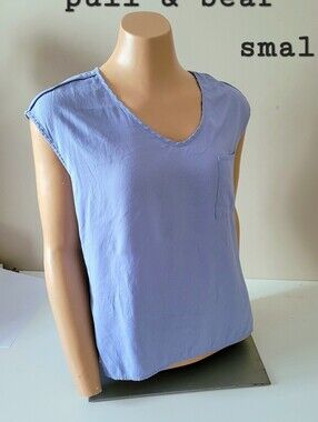 Pull&Bear Blue V-Neck Sleeveless Top